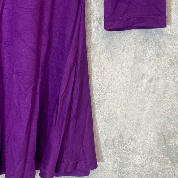 24/7 COMFORT APPAREL Women's Purple V-Neck 3/4 Sleeve Swing Tunic Top SZ S - Picture 6 of 8
